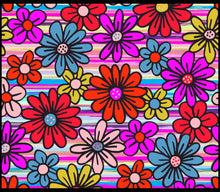 Load image into Gallery viewer, 20oz Skinny Tumbler Wrap - Bright Red Blue Flowers Tumbler Wrap Permanent Adhesive Vinyl Weefers Tum0008_PVW
