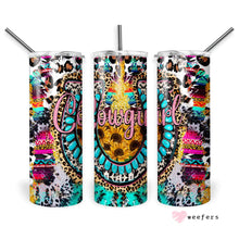 Load image into Gallery viewer, 20oz Skinny Tumbler Wrap - Cowgirl Western Print Weefers
