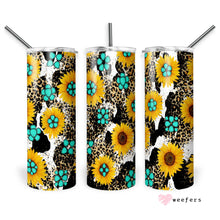 Load image into Gallery viewer, 20oz Skinny Tumbler Wrap - Sunflower Turquoise Weefers
