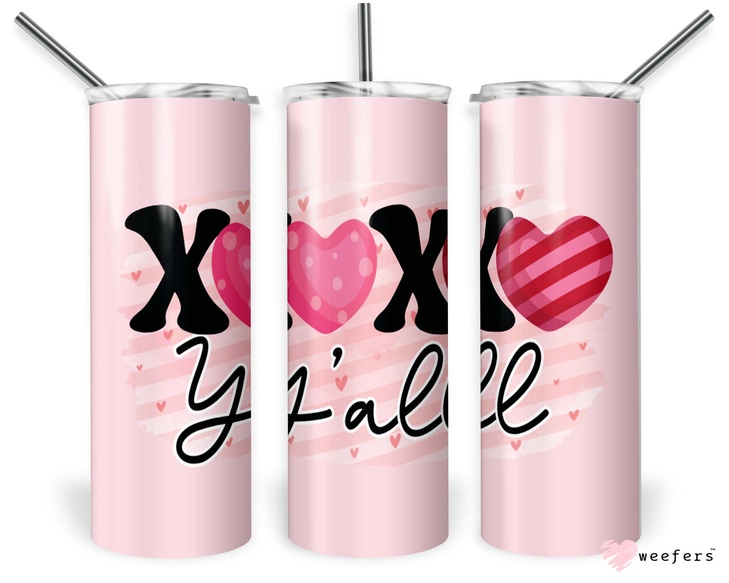 20oz Skinny Tumbler Wrap - Valentine's Day XOXO Y'all - Weefers