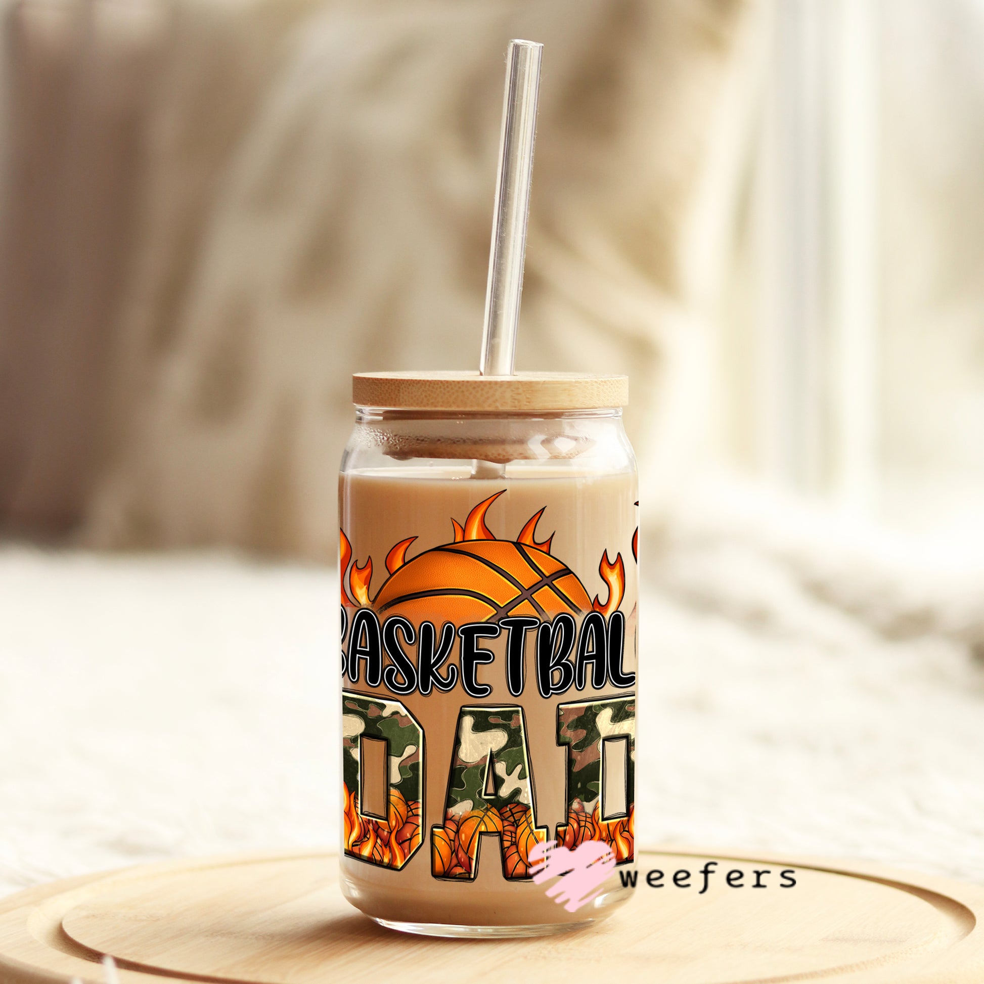 Basketball Dad Libbey Glass Can UV DTF or Sublimation Wrap - Decal - Weefers