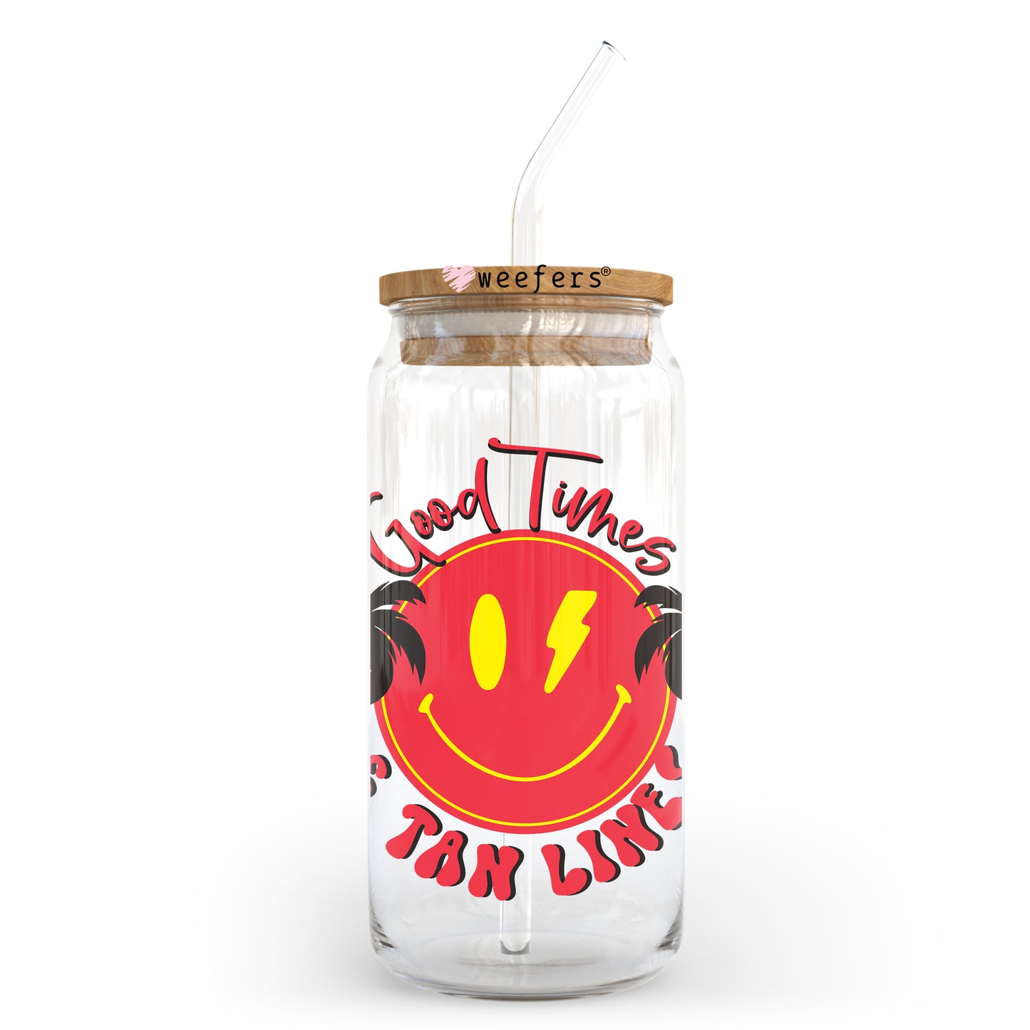 Good Times and Tan Lines 20oz Libbey Glass Can UV DTF or Sublimation Wrap - Decal - Weefers