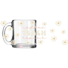 Load image into Gallery viewer, a glass mug with the words teach on it
