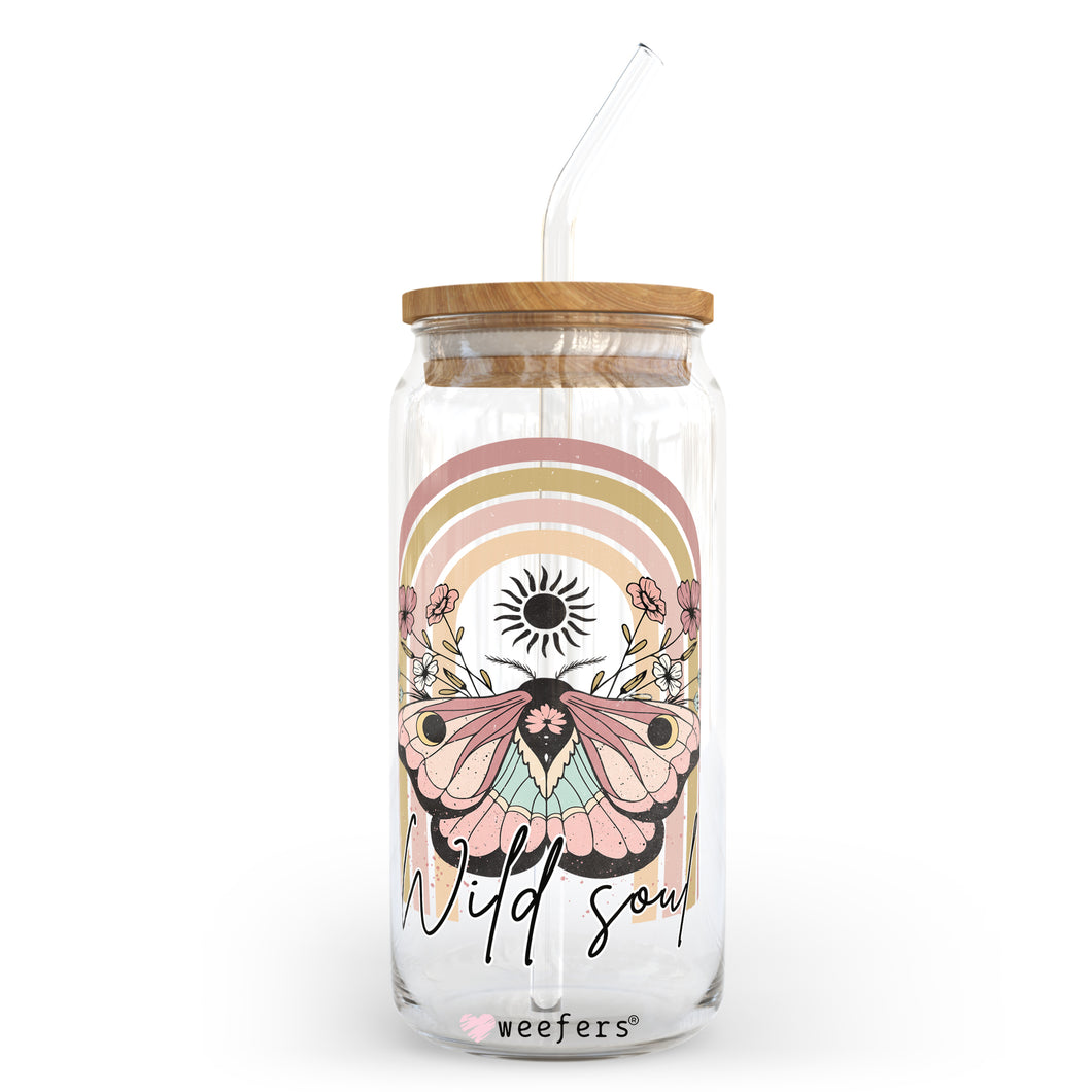 Wild Soul Butterfly 20oz Libbey Glass Can UV-DTF or Sublimation Wrap - Decal