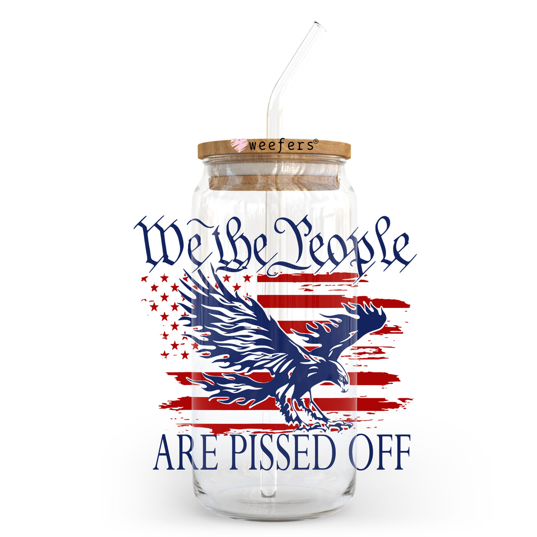 a patriotic mason jar with a straw in it