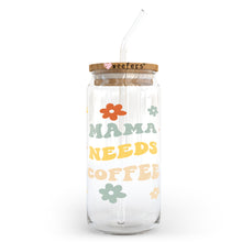 Load image into Gallery viewer, Mama Needs Coffee 20oz Libbey Glass Can UV-DTF or Sublimation Wrap - Decal
