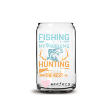 Load image into Gallery viewer, Funny Fishing and Hunting 16oz Libbey Glass Can UV-DTF or Sublimation Wrap - Decal
