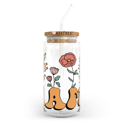 Mama Wildflowers 20oz Libbey Glass Can, 34oz Hip Sip, 40oz Tumbler UV DTF or Sublimation Decal Transfer - Weefers