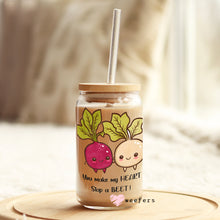 Load image into Gallery viewer, You make my heart skip a beet 16oz Libbey Glass Can UV-DTF or Sublimation Wrap - Decal
