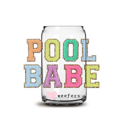 Pool Babe 16oz Libbey Glass Can UV DTF or Sublimation Wrap - Decal - Weefers