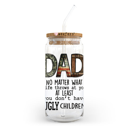 Funny Dad Ugly Children 20oz Libbey Glass Can, 34oz Hip Sip, 40oz Tumbler UV DTF or Sublimation Decal Transfer - Weefers