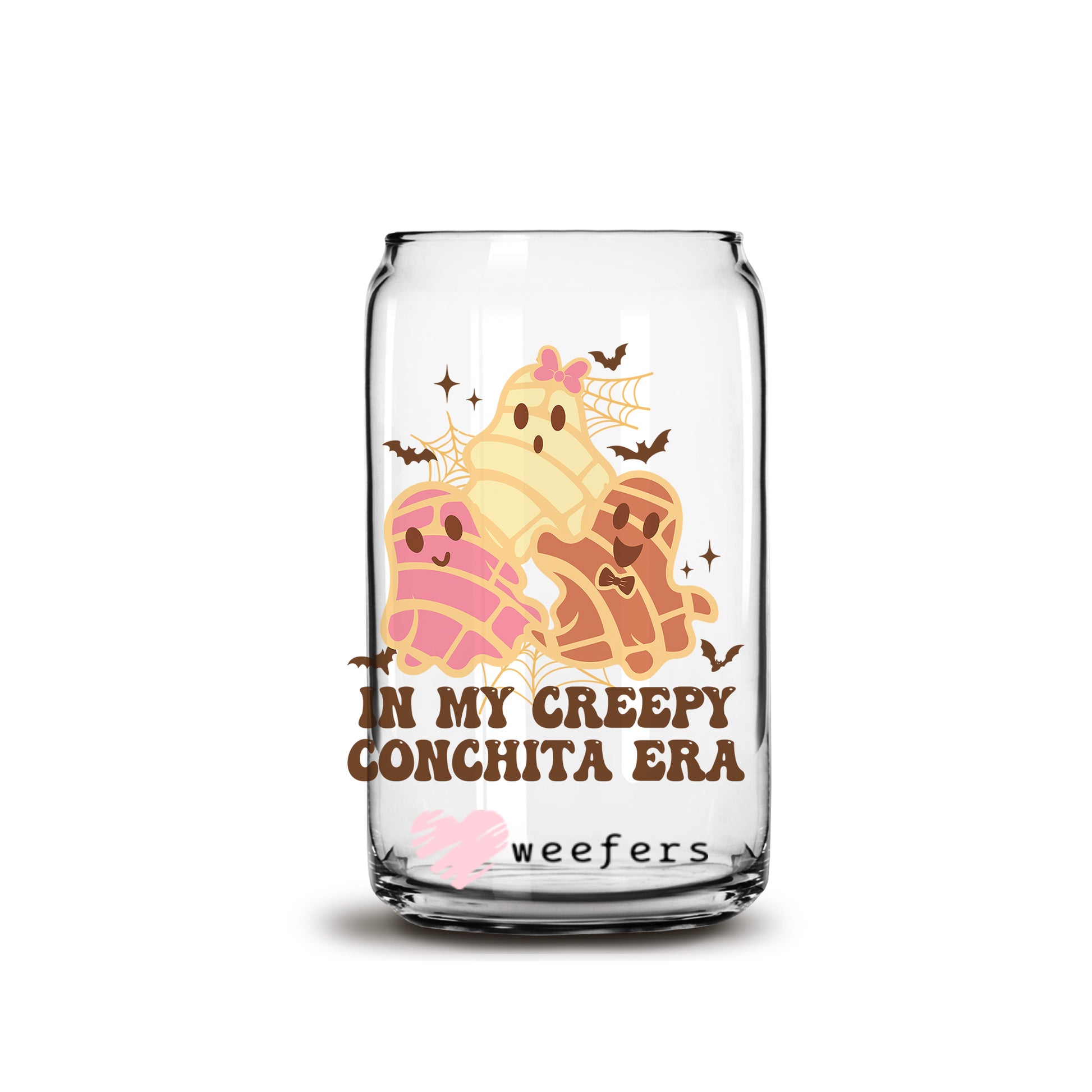 In My Creepy Conchita Era Halloween 16oz Libbey Glass Can UV DTF or Sublimation Wrap - Decal - Weefers