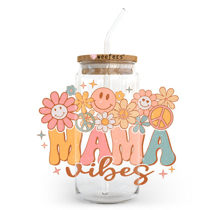 Retro Mama Vibes 20oz Libbey Glass Can, 34oz Hip Sip, 40oz Tumbler UV DTF or Sublimation Decal Transfer - Weefers