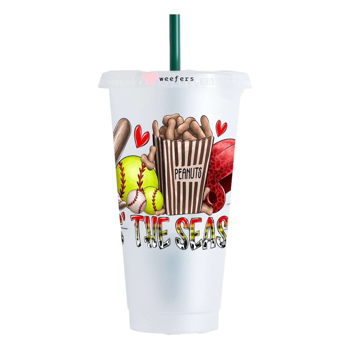 Softball Tis The Season 24oz UV DTF Cold Cup Wrap - Ready to apply Decal - Weefers