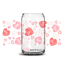Load image into Gallery viewer, a glass jar filled with hearts on a white background
