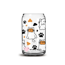 Load image into Gallery viewer, Halloween Cat Ghost 16oz Libbey Glass Can UV-DTF or Sublimation Wrap - Decal

