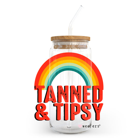 Tanned and Tipsy 20oz Libbey Glass Can, 34oz Hip Sip, 40oz Tumbler UV DTF or Sublimation Decal Transfer - Weefers