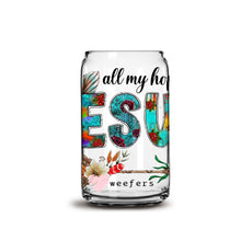 Load image into Gallery viewer, All My Hope is in Jesus 16oz Libbey Glass Can UV-DTF or Sublimation Wrap - Decal
