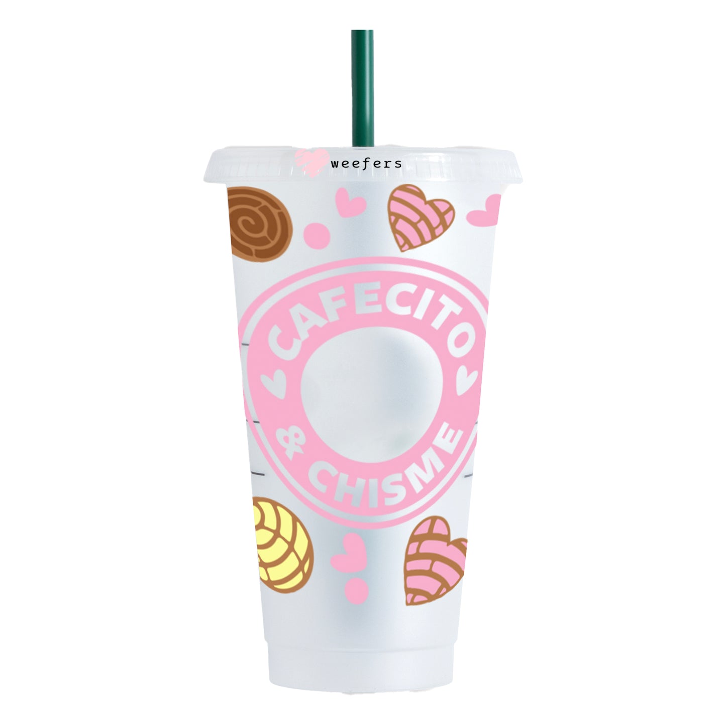 Cafecito y Chisme Cold Cup Wrap - Hole - Ready to apply Wrap - Weefers