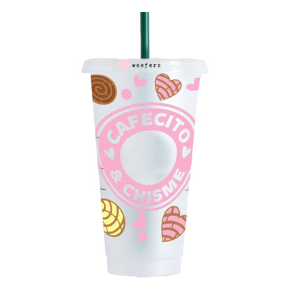 Cafecito y Chisme Cold Cup Wrap - Hole - Ready to apply Wrap - Weefers