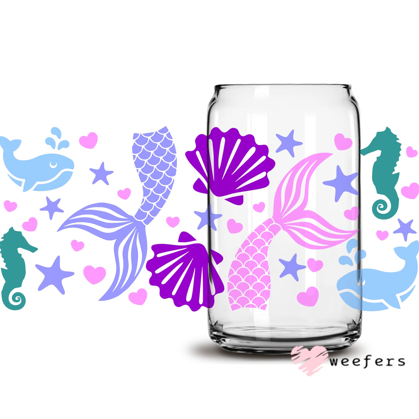 Mermaid Dreams Libbey Glass Can UV DTF or Sublimation Wrap - Decal - Weefers