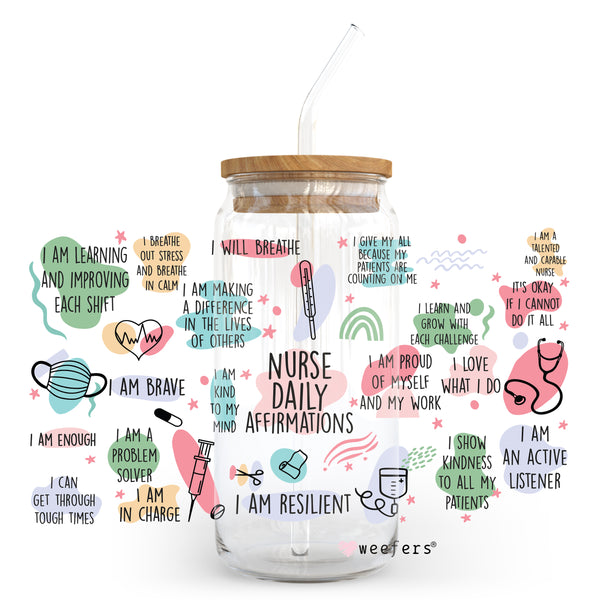 20 Sheets Nurse UV DTF Cup Wraps - Motivational Stickers For 16 Oz Glasses & Mugs