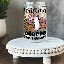 Load image into Gallery viewer, Funny Christmas Calories Don&#39;t Count 16oz Libbey Glass Can UV-DTF or Sublimation Wrap - Decal
