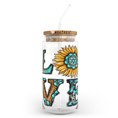 Western Love 20oz Libbey Glass Can, 34oz Hip Sip, 40oz Tumbler UV DTF or Sublimation Decal Transfer - Weefers