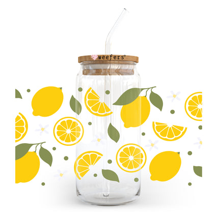 Lemons Lemons Lemons 20oz Libbey Glass Can, 34oz Hip Sip, 40oz Tumbler UV DTF or Sublimation Decal Transfer - Weefers