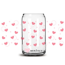 Load image into Gallery viewer, Hearts and Circles 16oz Libbey Glass Can UV-DTF or Sublimation Wrap - Decal
