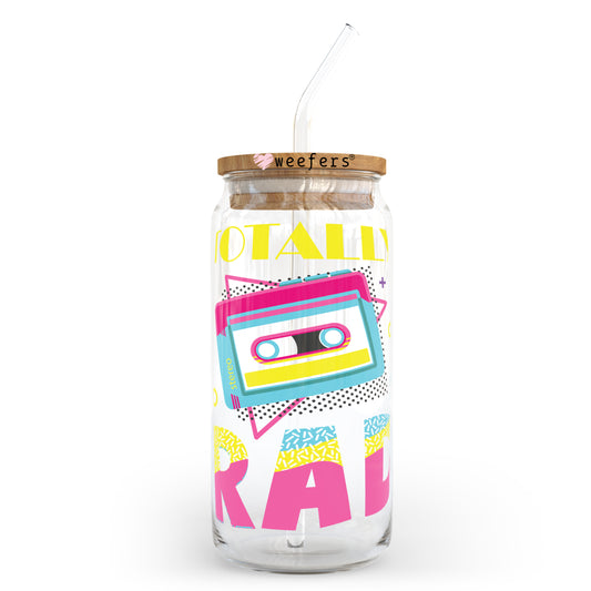 80's Totally Rad 20oz Libbey Glass Can, 34oz Hip Sip, 40oz Tumbler UV DTF or Sublimation Decal Transfer Weefers
