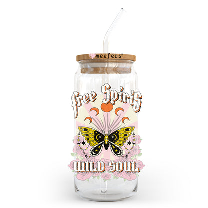 Free Spirit Wild Soul 20oz Libbey Glass Can UV DTF or Sublimation Wrap - Decal Transfer - Weefers