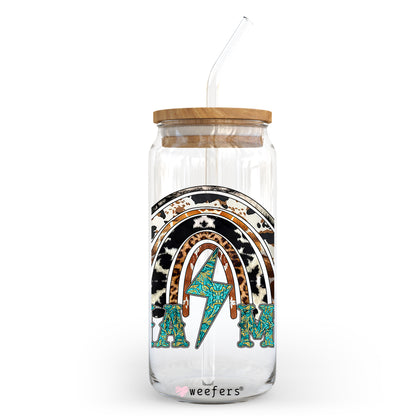 Mama Leopard Rainbow 20oz Libbey Glass Can, 34oz Hip Sip, 40oz Tumbler UV DTF or Sublimation Decal Transfer - Weefers