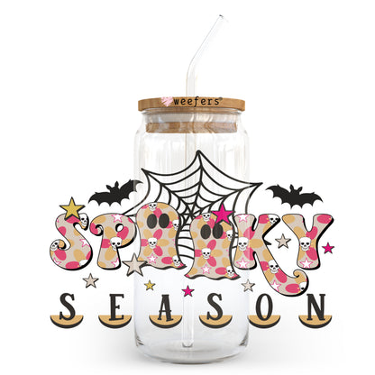 Spooky Season Ghosts 20oz Libbey Glass Can, 34oz Hip Sip, 40oz Tumbler UV DTF or Sublimation Decal Transfer - Weefers