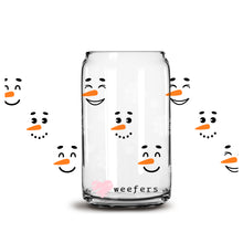 Load image into Gallery viewer, Snowman Faces 16oz Libbey Glass Can UV-DTF or Sublimation Wrap - Decal
