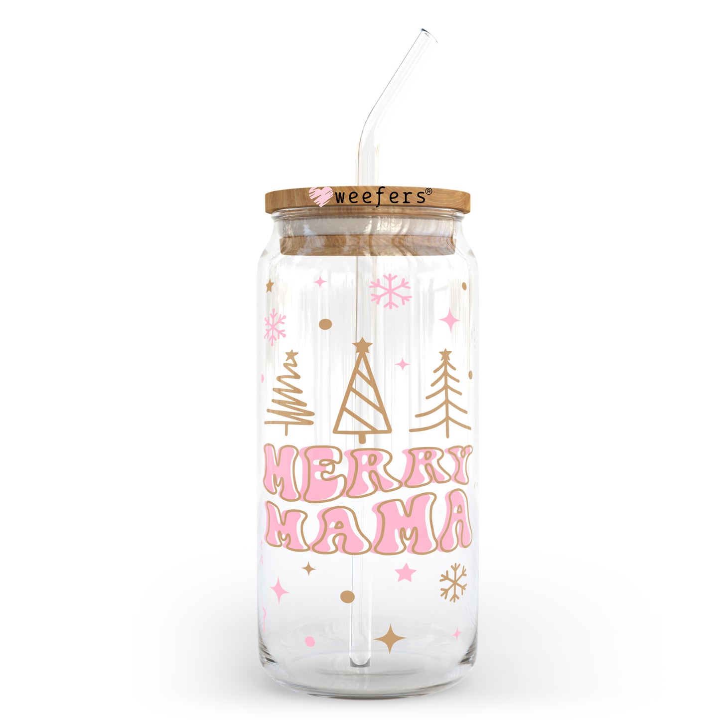 Christmas Merry Mama Pastel 20oz Libbey Glass Can, 34oz Hip Sip, 40oz Tumbler UV DTF or Sublimation Decal Transfer - Weefers