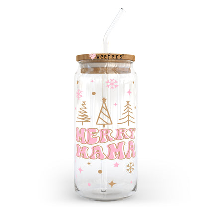 Christmas Merry Mama Pastel 20oz Libbey Glass Can, 34oz Hip Sip, 40oz Tumbler UV DTF or Sublimation Decal Transfer - Weefers