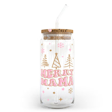 Load image into Gallery viewer, Christmas Merry Mama Pastel 20oz Libbey Glass Can, 34oz Hip Sip, 40oz Tumbler UVDTF or Sublimation Decal Transfer
