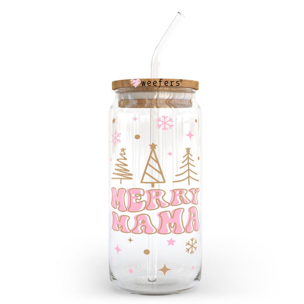 Christmas Merry Mama Pastel 20oz Libbey Glass Can, 34oz Hip Sip, 40oz Tumbler UVDTF or Sublimation Decal Transfer