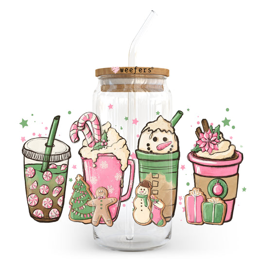 Christmas Coffee Latte 20oz Libbey Glass Can, 34oz Hip Sip, 40oz Tumbler UV DTF or Sublimation Decal Transfer - Weefers