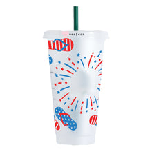 Load image into Gallery viewer, 4th of July Flip Flops 24oz UV-DTF Cold Cup Wrap - Ready to apply Wrap - HOLE
