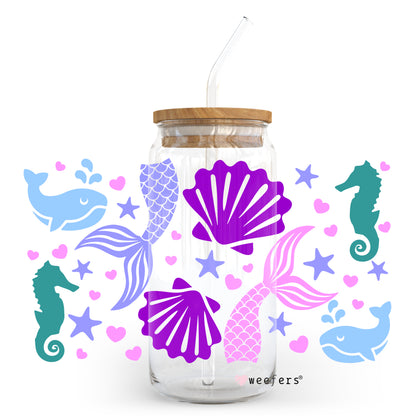 Mermaid Dreams 20oz Libbey Glass Can, 34oz Hip Sip, 40oz Tumbler UV DTF or Sublimation Decal Transfer - Weefers