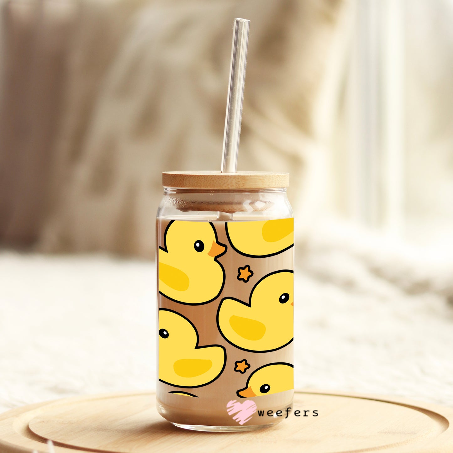 Rubber Ducky's 16oz Libbey Glass Can UV DTF or Sublimation Wrap - Decal - Weefers