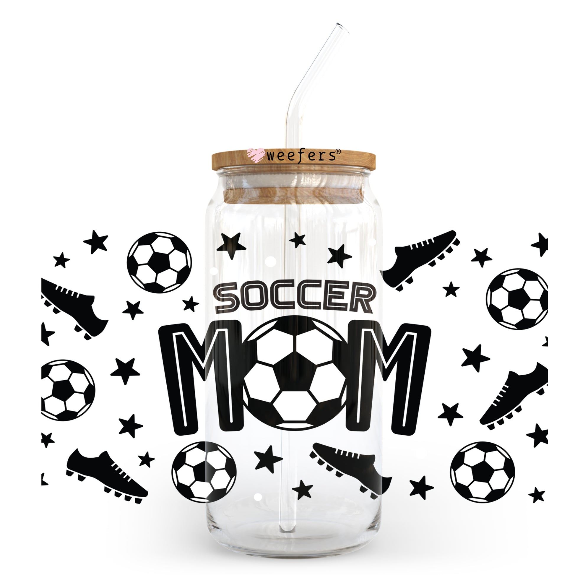 Soccer Mom 20oz Libbey Glass Can, 34oz Hip Sip, 40oz Tumbler UV DTF or Sublimation Decal Transfer - Weefers