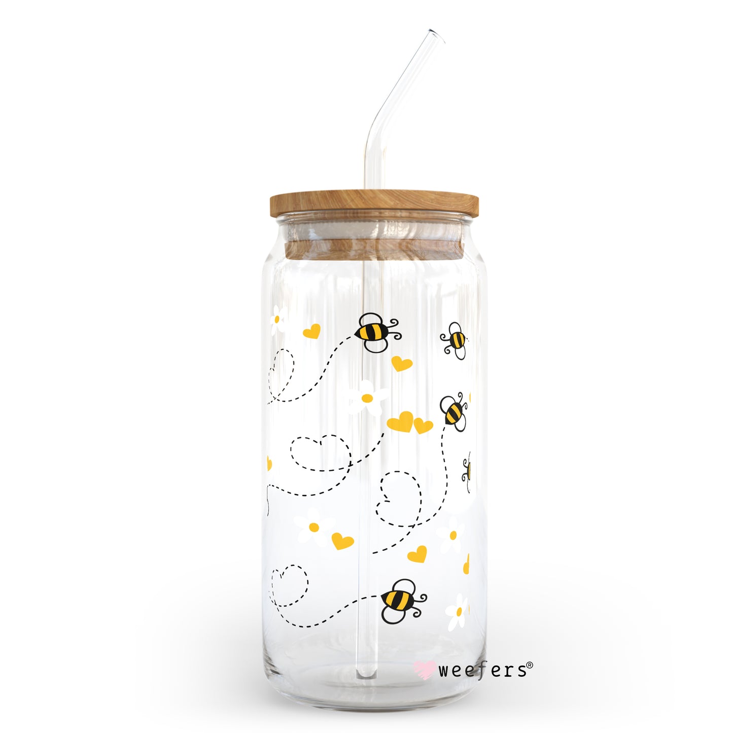 Busy Bees 20oz Libbey Glass Can, 34oz Hip Sip, 40oz Tumbler UV DTF or Sublimation Decal Transfer - Weefers