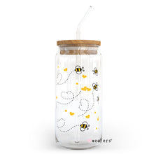 Load image into Gallery viewer, Busy Bees 20oz Libbey Glass Can UV-DTF or Sublimation Wrap - Decal
