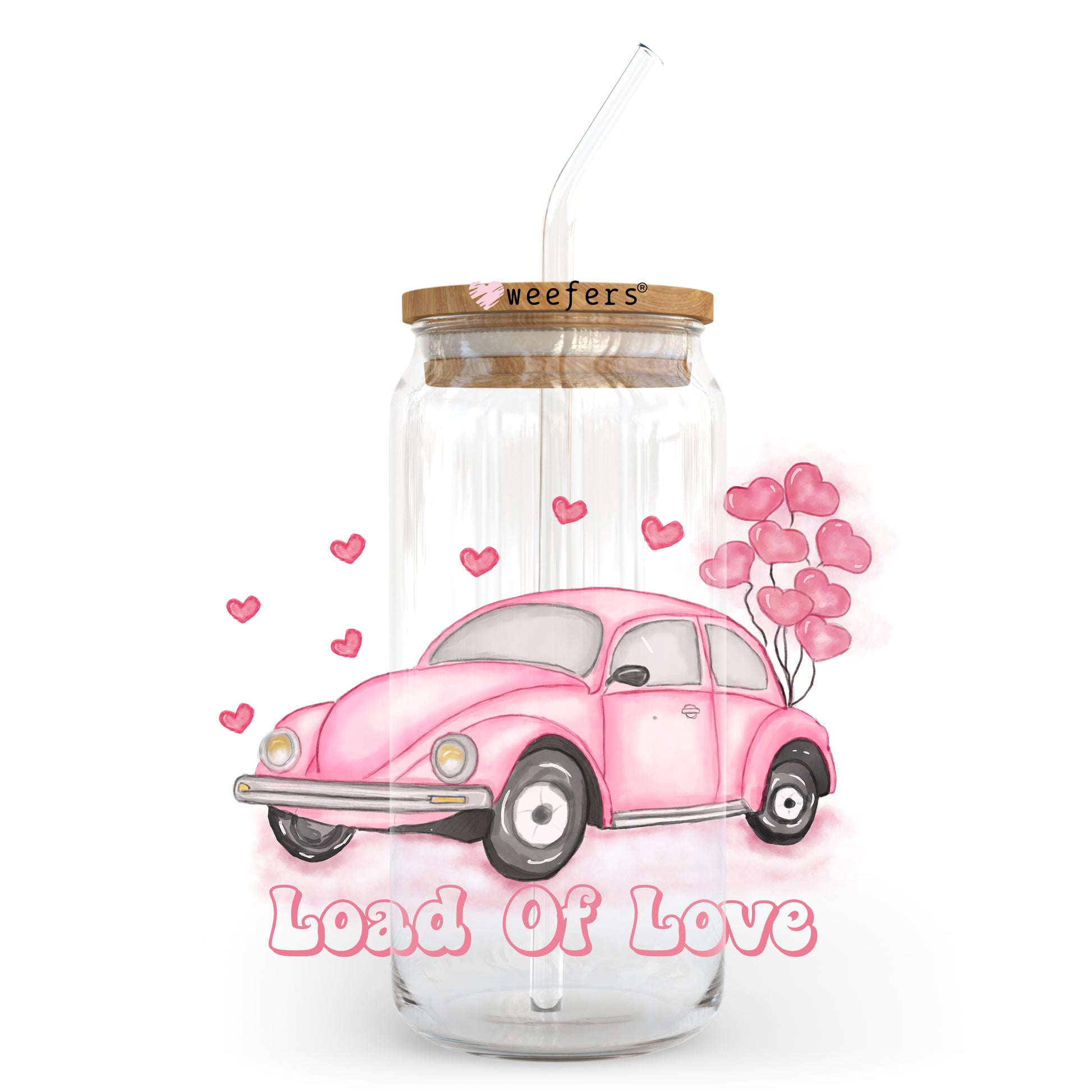 Load of Love Valentine's Day 20oz Libbey Glass Can UV DTF or Sublimation Wrap - Decal - Weefers