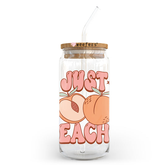 Just Peachy 20oz Libbey Glass Can UV DTF or Sublimation Wrap - Decal Transfer Weefers