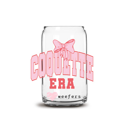 Coquette Era 16oz Libbey Glass Can UV DTF or Sublimation Cup Wrap - Decal - Weefers