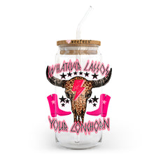 Load image into Gallery viewer, Whatever Lassos Your Longhorn Rodeo 20oz Libbey Glass Can, 34oz Hip Sip, 40oz Tumbler UVDTF or Sublimation Decal Transfer
